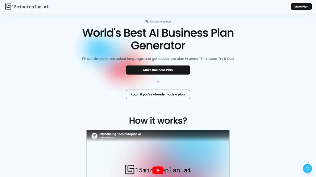 15minuteplan.ai 官网截图