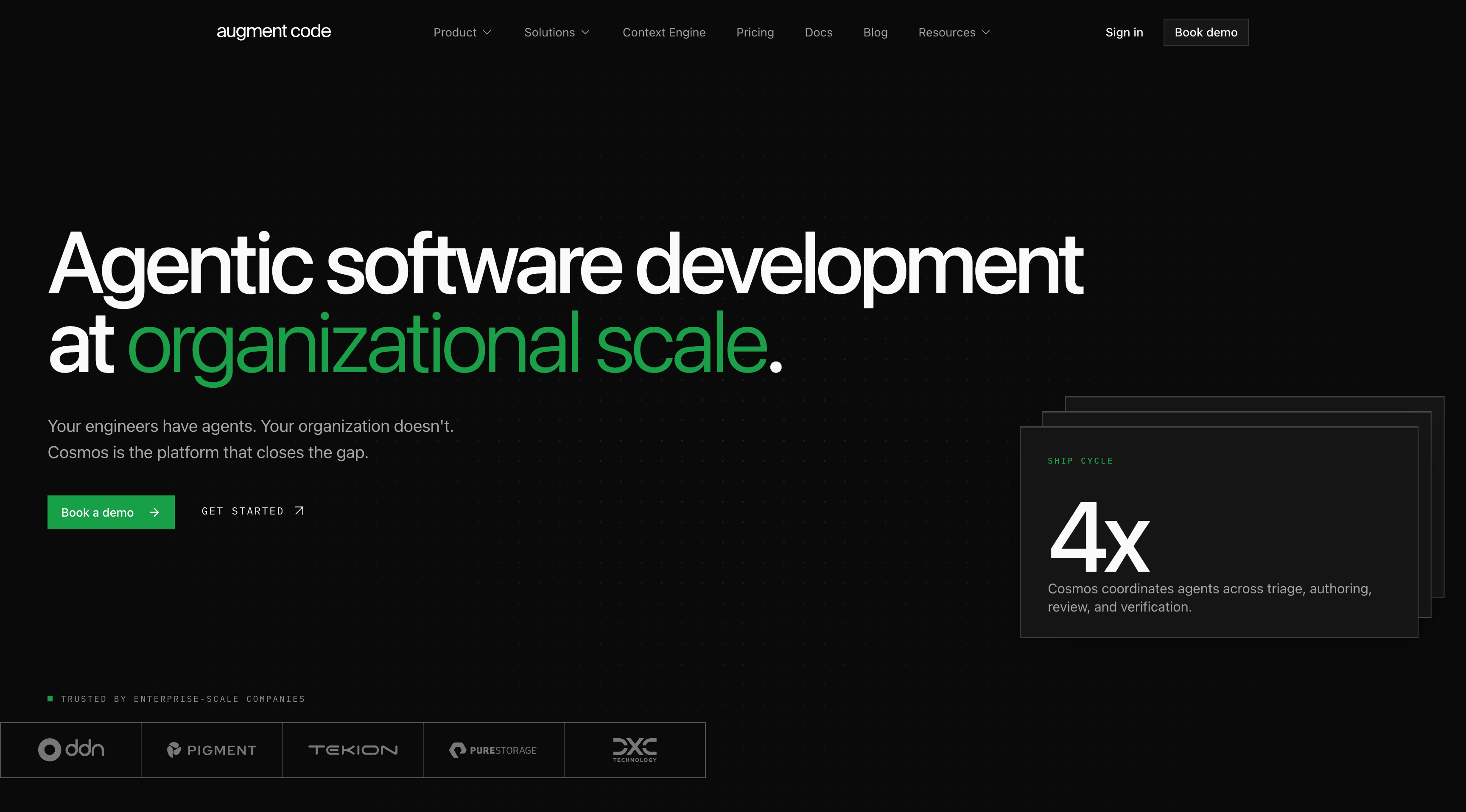 Augment Code 官网截图