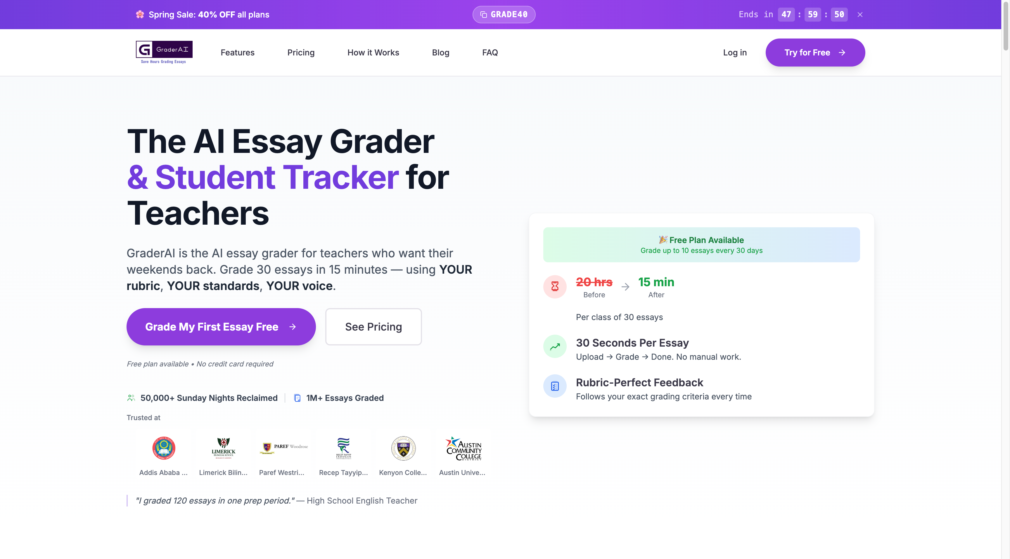 Grader AI 官网截图