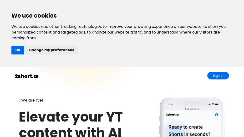 2Short.Ai 官网截图