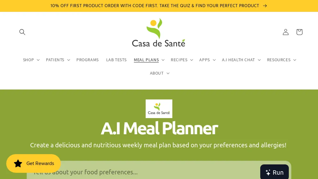 A.I Meal Planner 官网截图
