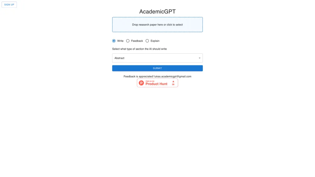 AcademicGPT 官网截图