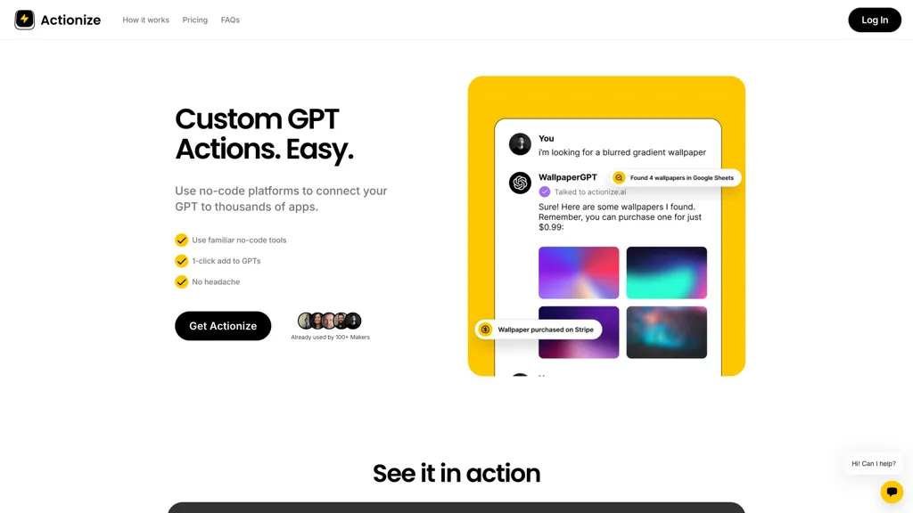 Actionize AI 官网截图