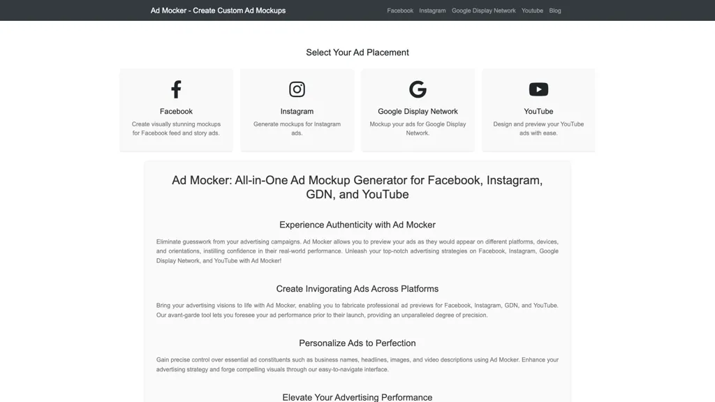 Ad Mocker 官网截图