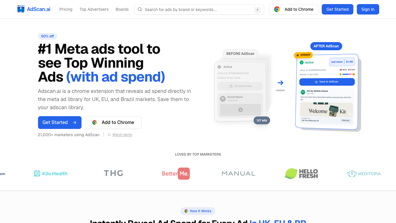 AdScan.ai 官网截图