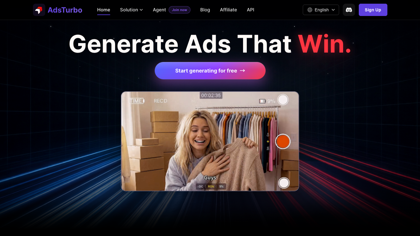 AdsTurbo.ai 官网截图