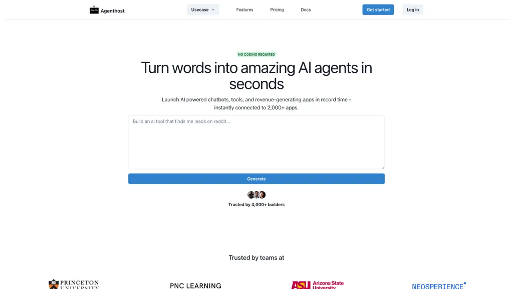 Agenthost.ai 工具截图