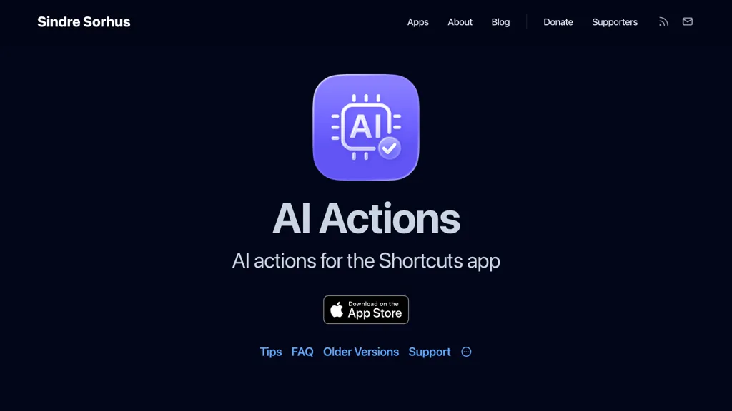 AI Actions 官网截图