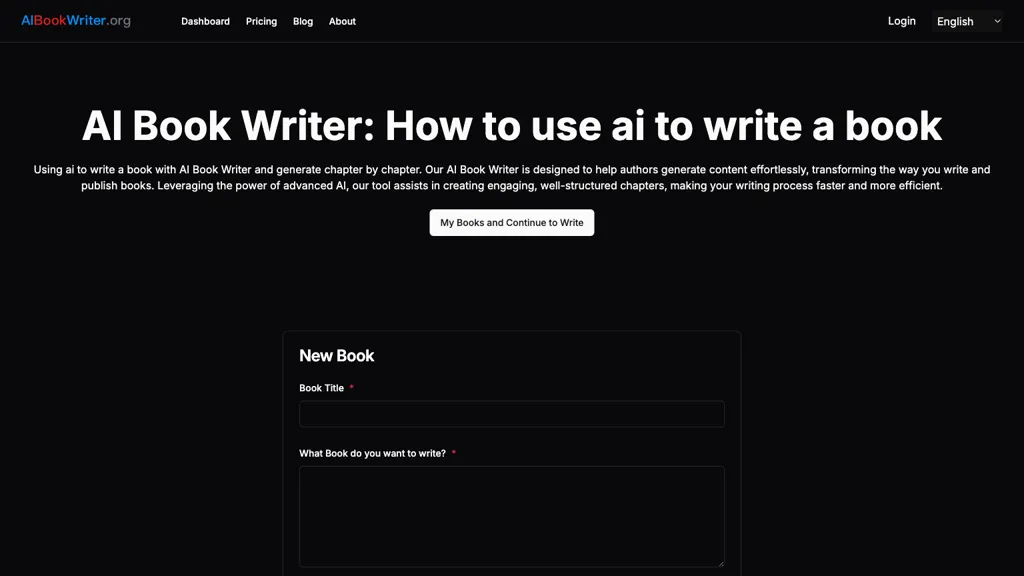 Ai book writer 官网截图