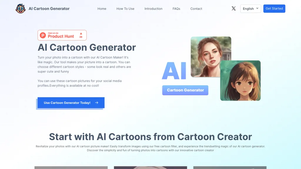 AI Cartoon Generator 官网截图
