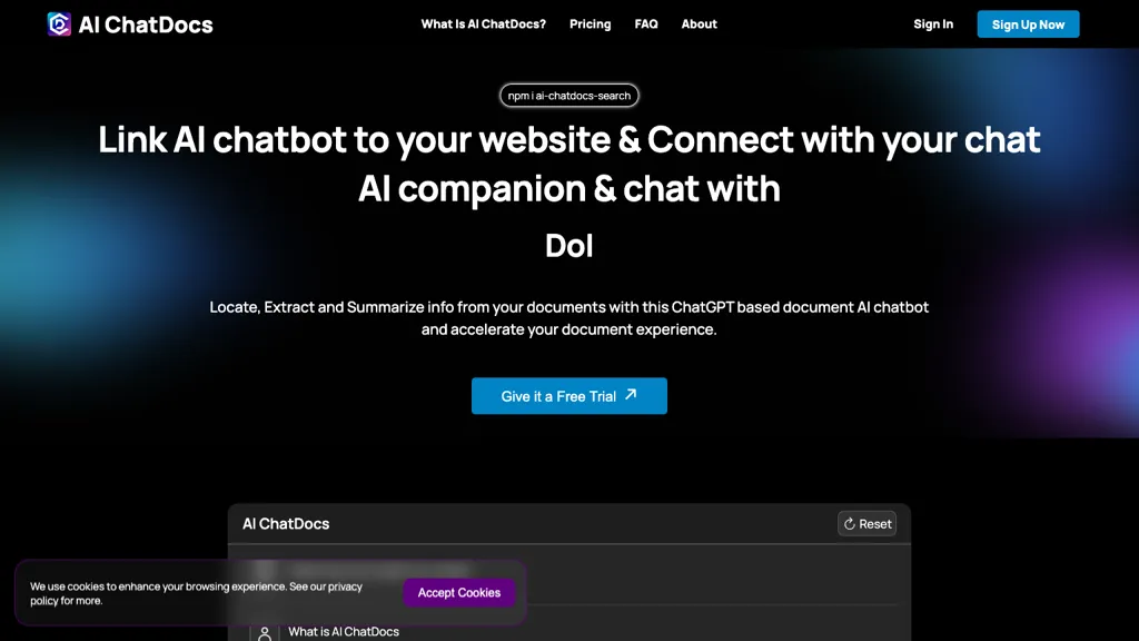 AI ChatDocs 官网截图