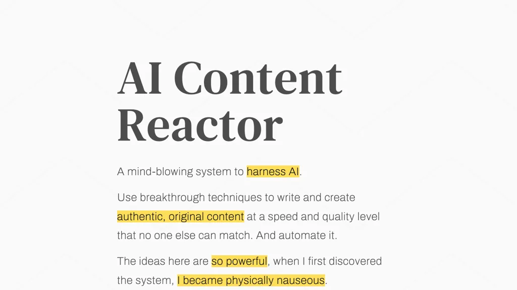 AI Content Reactor 工具截图