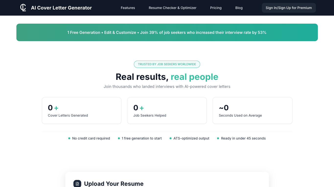 AI Cover Letter Generator 官网截图