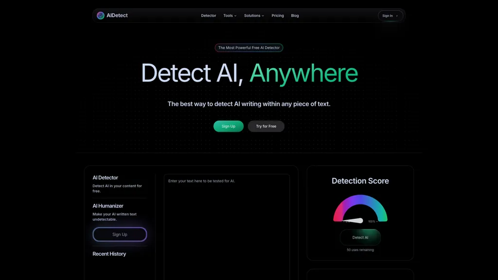 AI detect 工具截图