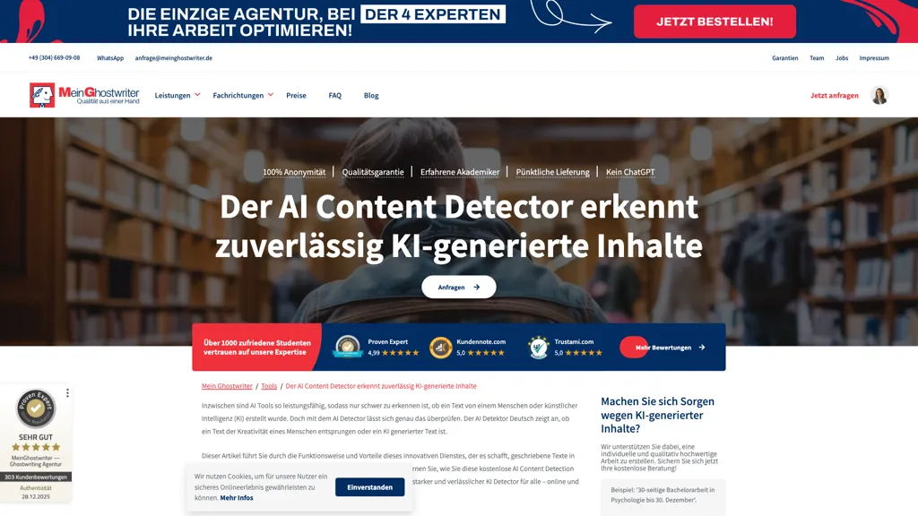 AI Detector Deutsch 官网截图