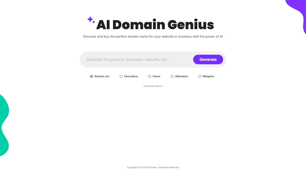 AI Domain Genius 官网截图