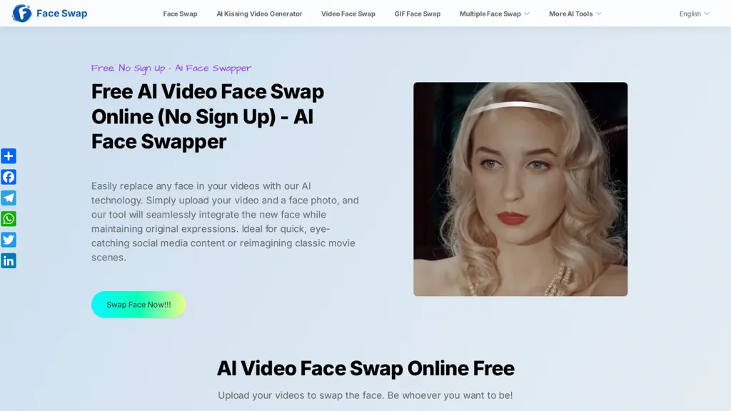 AI Video Face Swap 官网截图