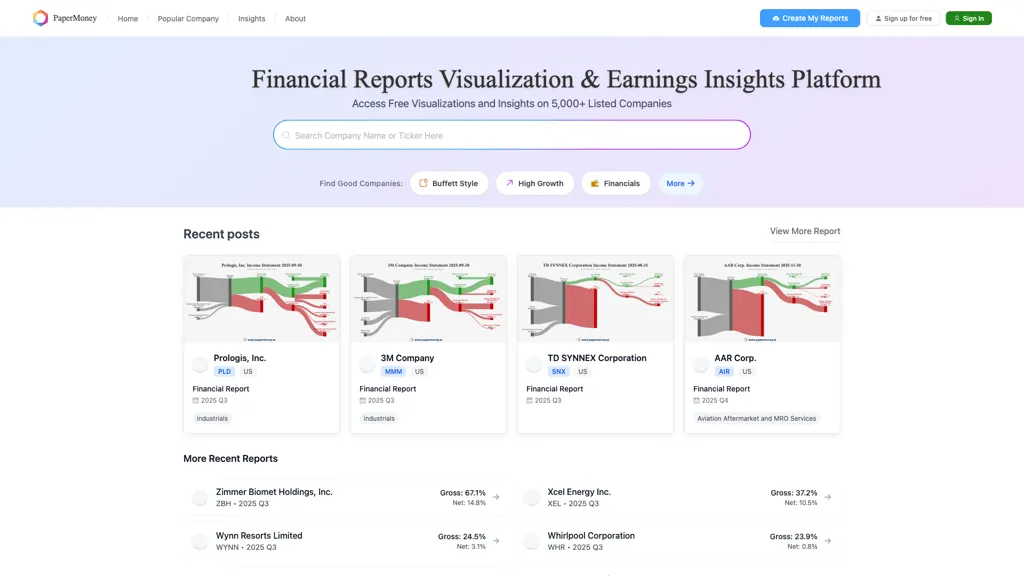 AI Financial Report Expert 官网截图