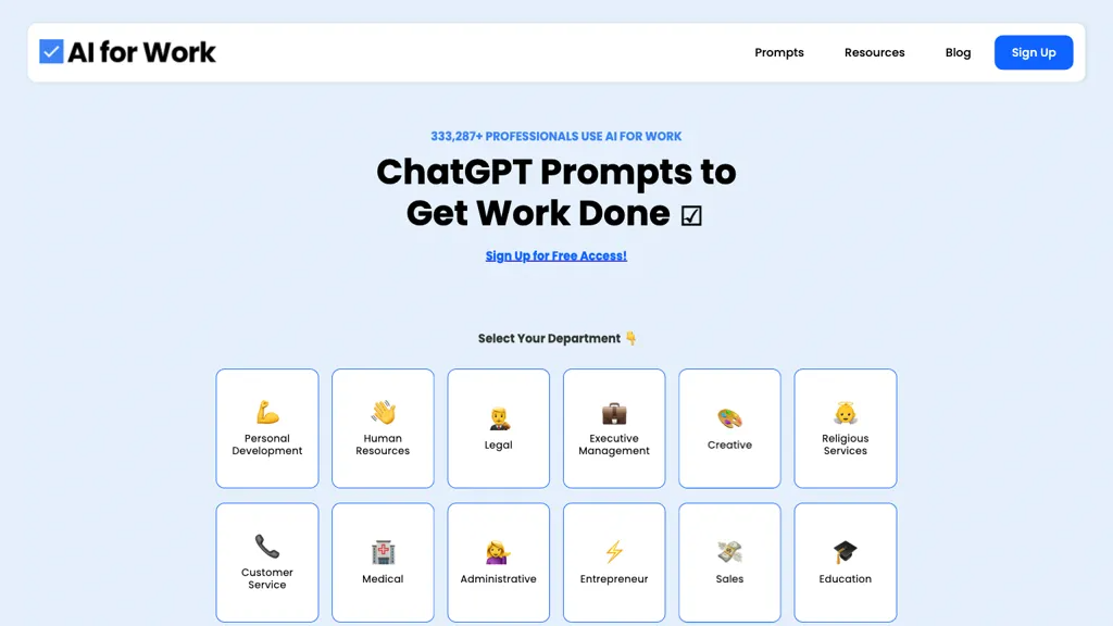 Ai for Work 官网截图