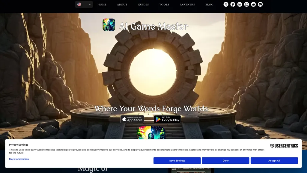 AI game master 官网截图