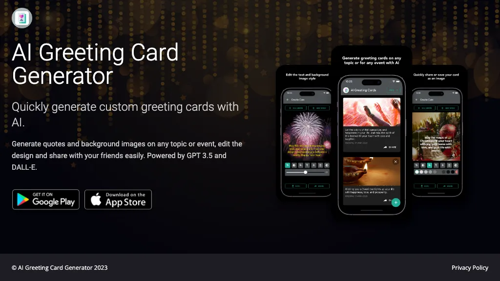 AI Greeting Card Generator 工具截图