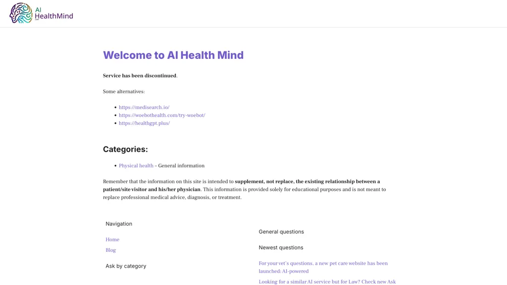 AI Health Mind 工具截图