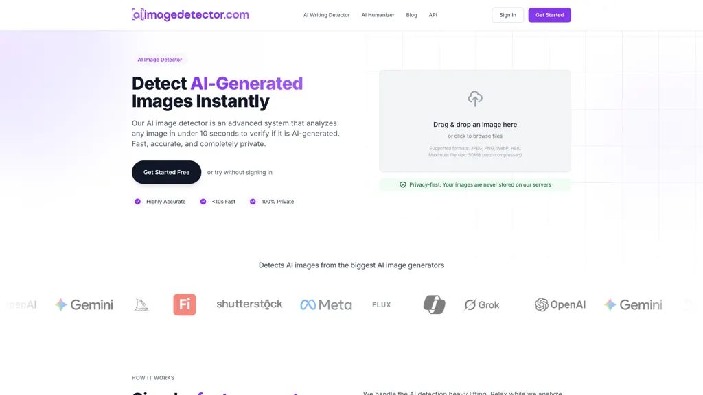 AI Image Detector 官网截图
