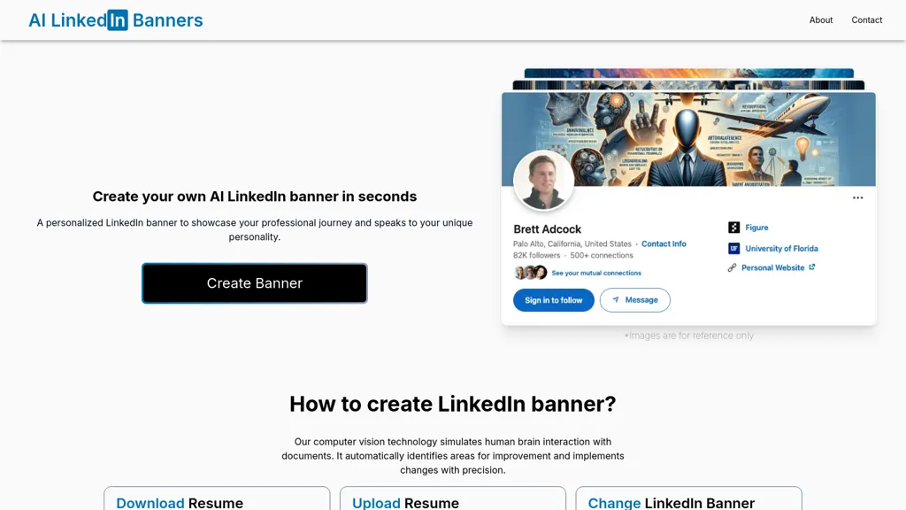 Ai linkedin banners 官网截图