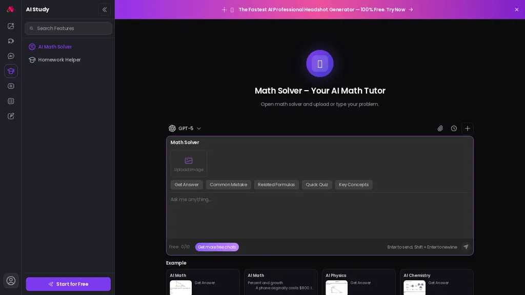 AI Math Solver 官网截图