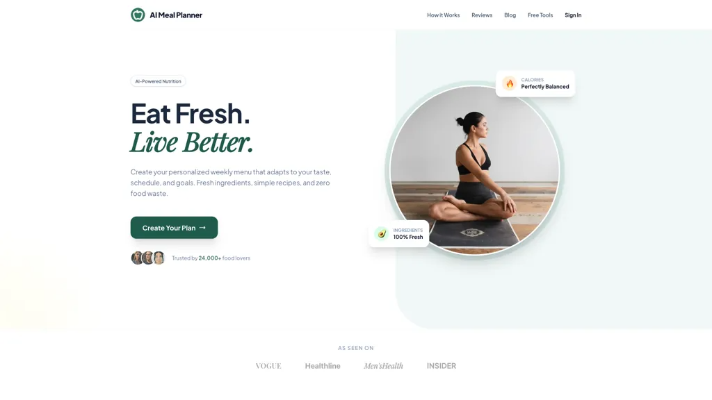 AI Meal Planner 官网截图