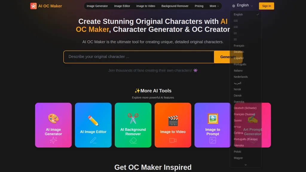 AI OC Maker 工具截图