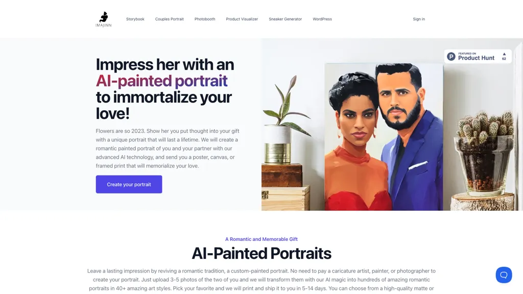 AI-Painted Romantic Printed Portraits 官网截图