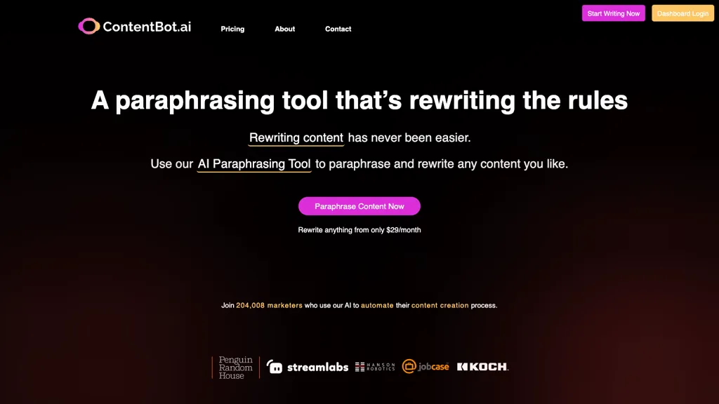 AI Paraphrasing Tool 官网截图