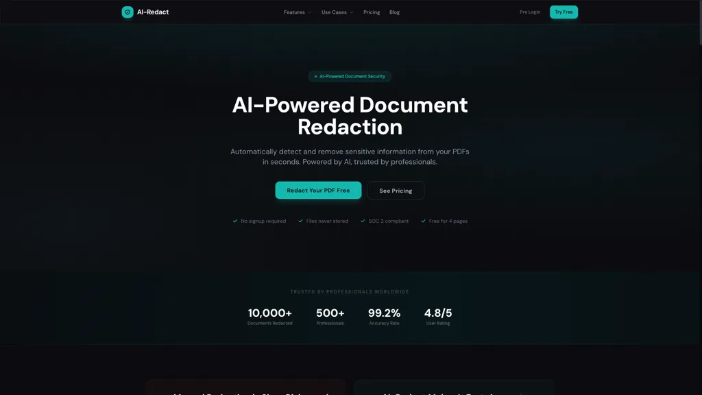 AI PDF Redaction Tool 官网截图