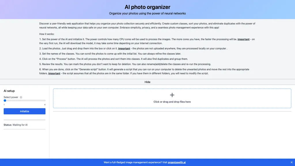 AI photo sorter 官网截图