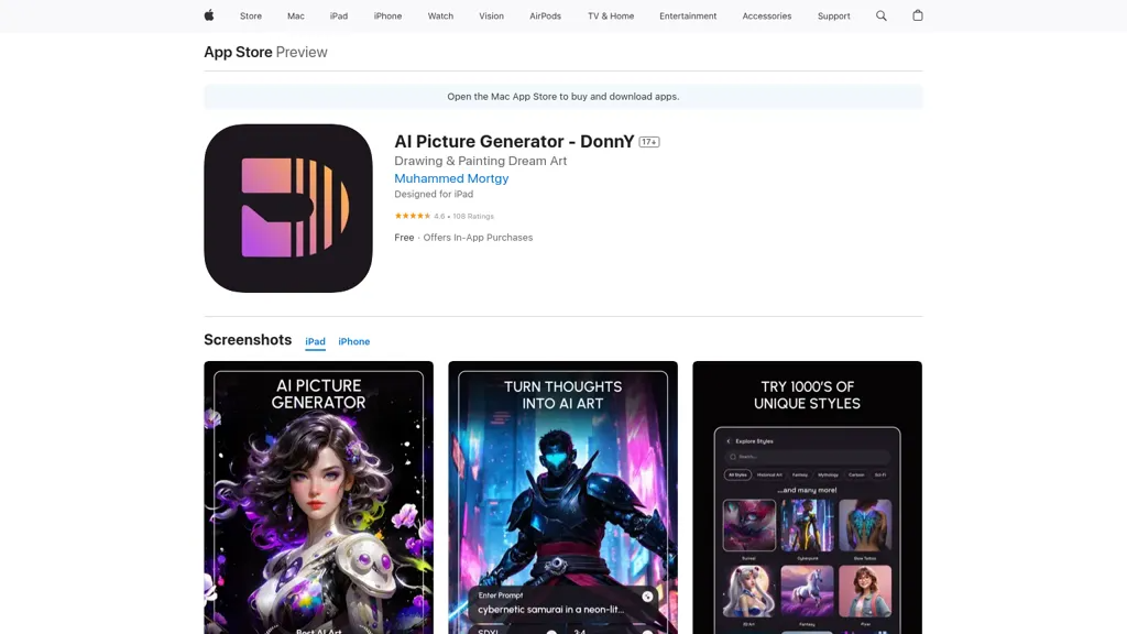 AI Picture Generator 官网截图