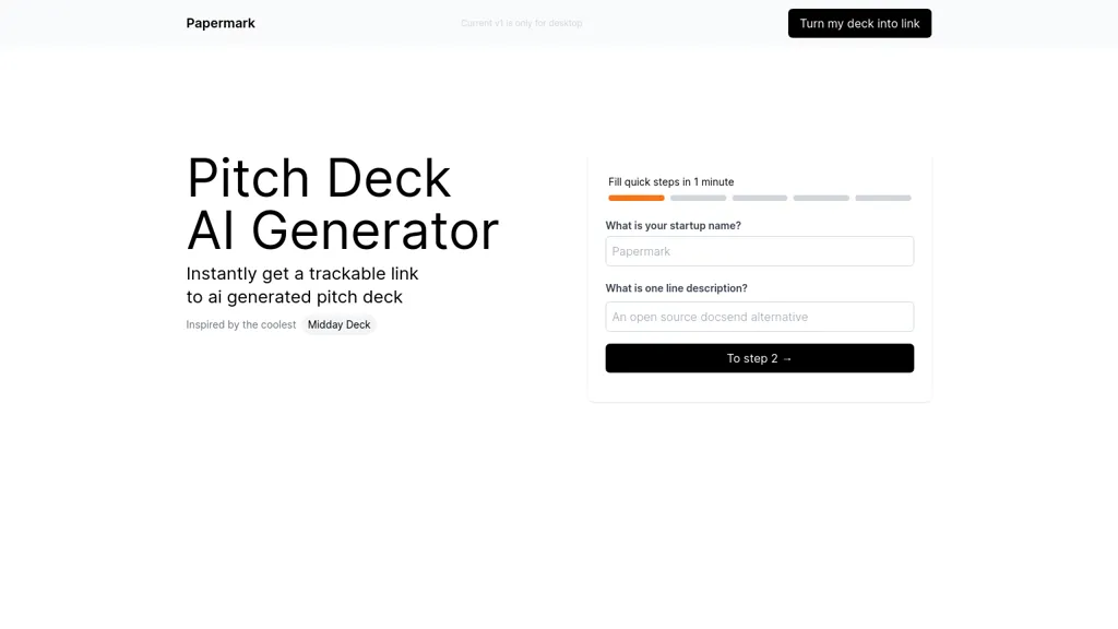 AI Pitch Deck Generator 工具截图