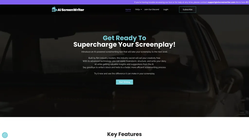 AI Screenwriting Tool 官网截图