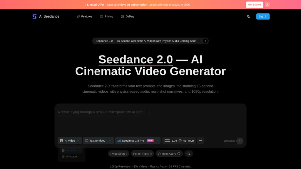 ai-seedance.org 官网截图