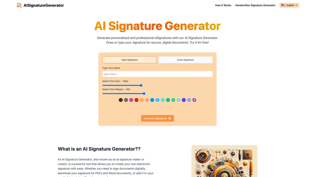 AI Signature Generator 官网截图