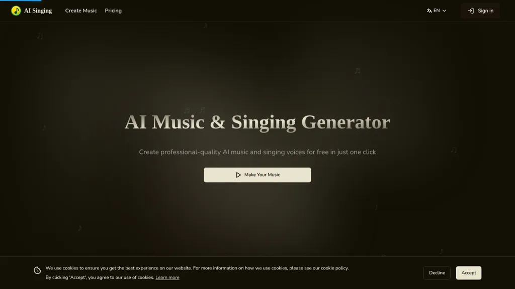 AI Singing 官网截图