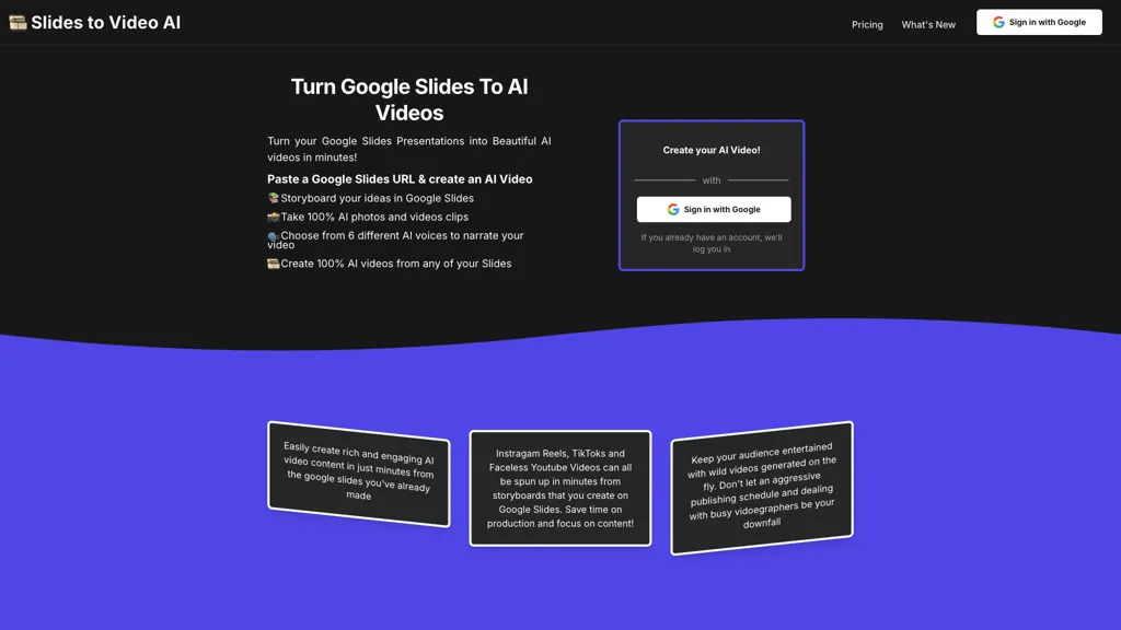 AI Slides to Videos 官网截图
