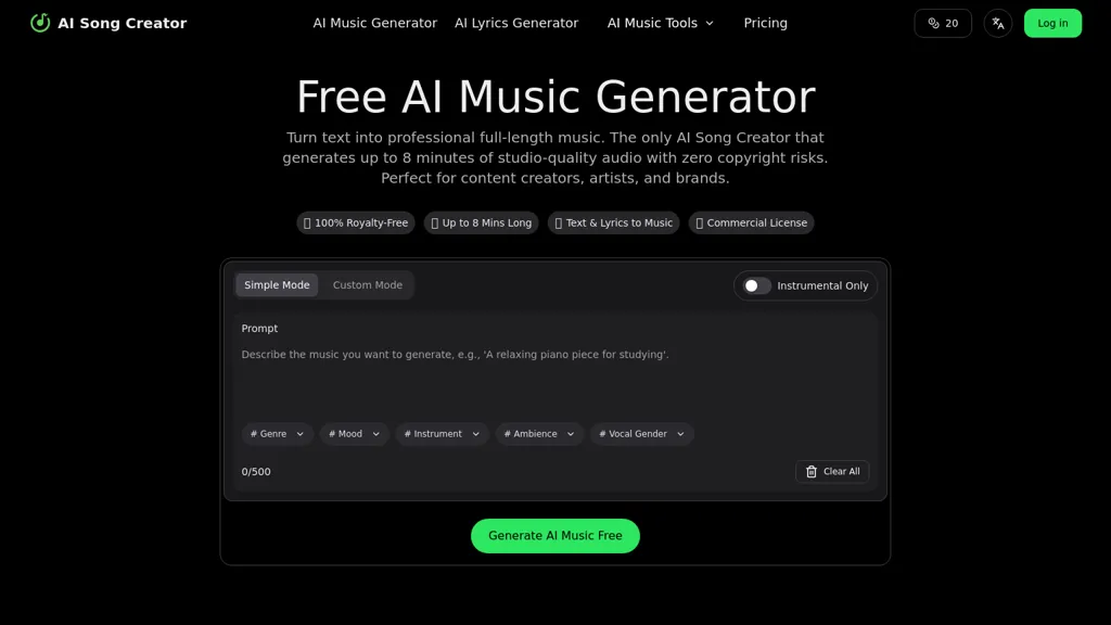 AI Song Creator 工具截图