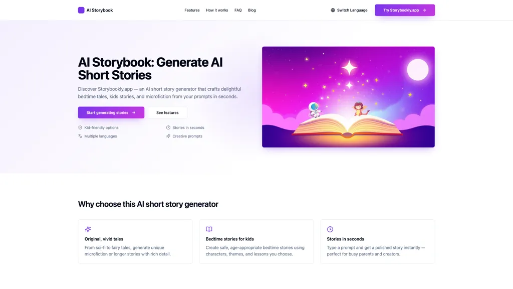 AI Story Book 官网截图