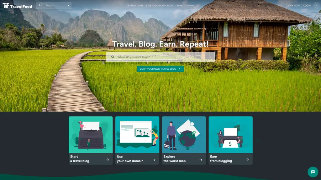Travelfeed 官网截图
