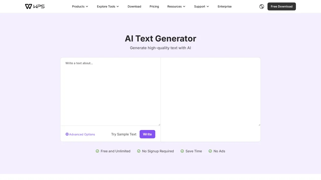 Text Generator- WPS.com 官网截图