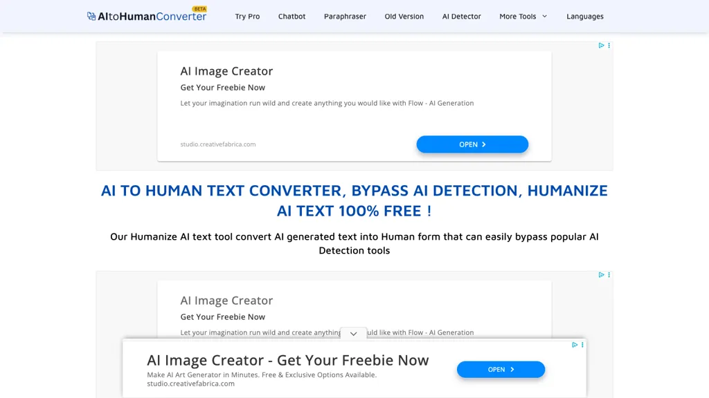 AI to Human Converter 官网截图