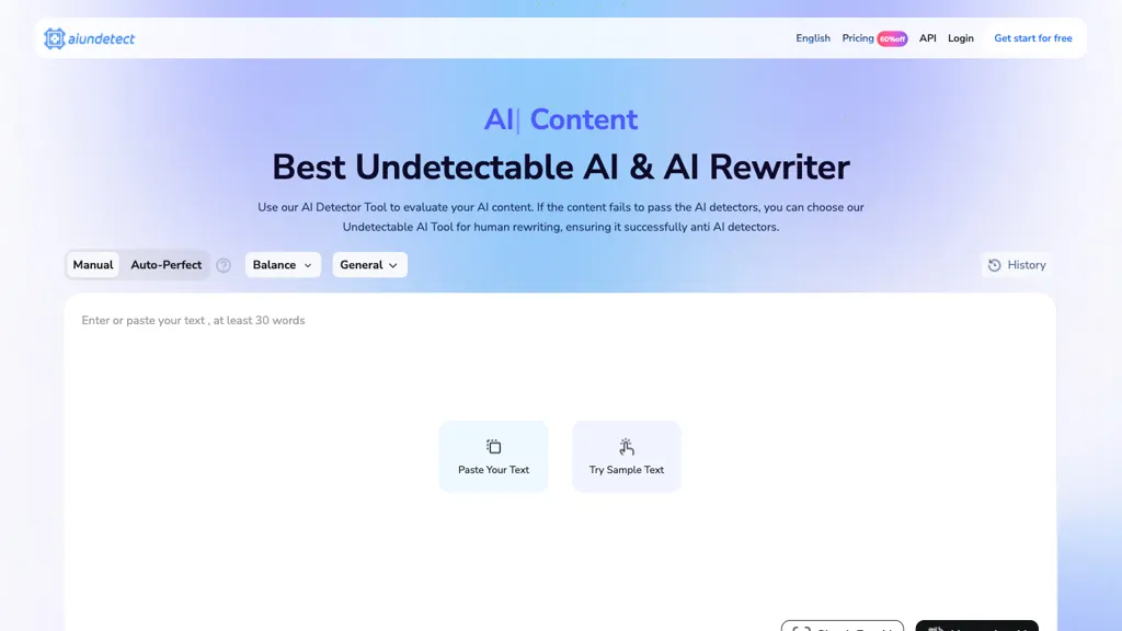 AI undetect 官网截图