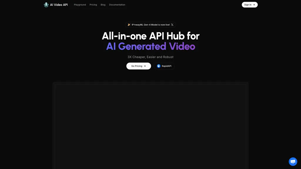 AI Video API 官网截图