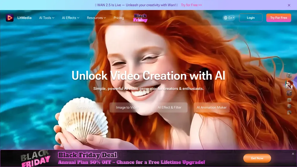 AI Video Generator- LitMedia 官网截图